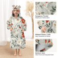 thumbnail image 3 of FORMRS Wearable Blanket Hoodie with Sleeves for Kids Cozy Flannel Sweatshirt, Red and White Floral Pattern, 3 of 7