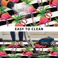 thumbnail image 5 of Striped Flamingo Outdoor Rug for Patio/Deck/Porch, Non-Slip Large Area Rug 5 x 7 Ft, Pink Birds Green Palm Leaf Black White Indoor Outdoor Rugs Washable Area Rugs, Camping Rug Carpet Runner, 5 of 8