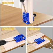 Petyoung Pocket Hole Jig Tool Kit,Pocket Hole Drill Guide Jig Set for 15° Angled Holes,Portable Wood Pocket Hole Screw Clamp System for Woodworking,Blue,Adjustable Carpentry Tool (Blue)