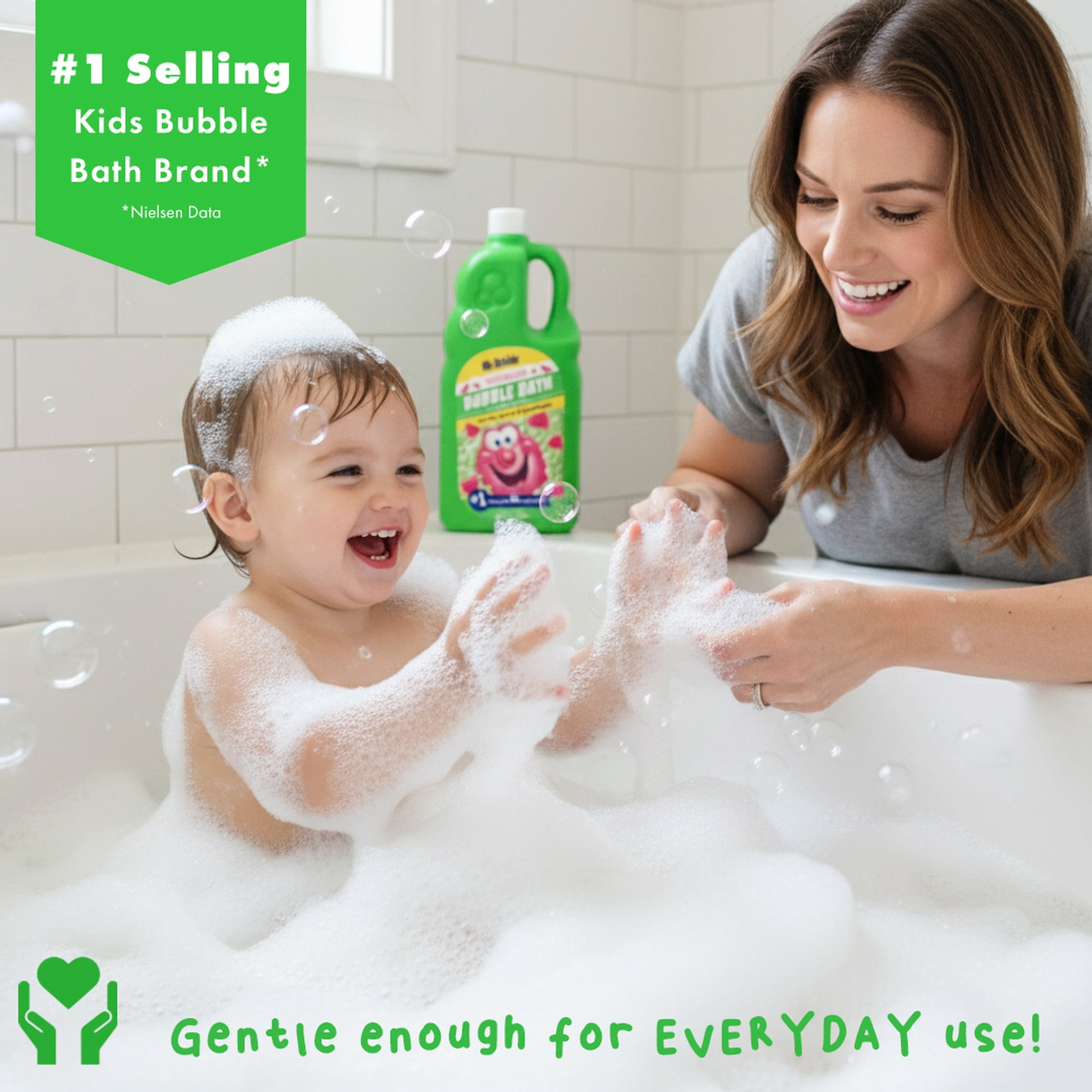 Mr. Bubble Watermelon Bubble Bath, Hypoallergenic Bubble Bath for Kids, Dye Free, 36 fl oz