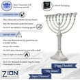 thumbnail image 4 of Zion Judaica Complete Traditional Grace Menorah Satin Hanukkah Menorah with Accessories, Silver, 4 of 9