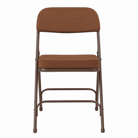 Premium Cushioned Folding Chairs for Events, Heavy-Duty Upholstered Seating, Set of 2, Indoor/Outdoor Use, Gold with Brown Frame