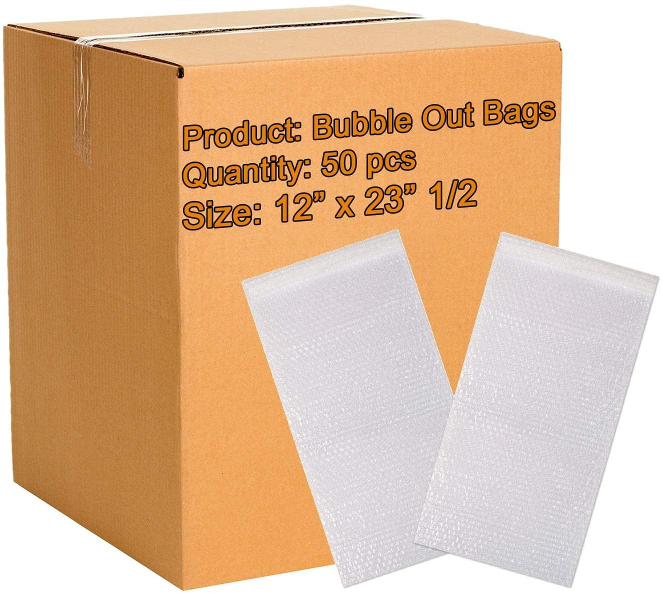 50 Pack of Bubble Out Bags 12 x 23.5. SelfSealing Packing Moving Bags
