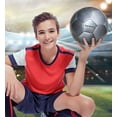 thumbnail image 5 of Barocity Soccer Ball - Premium Official Match Ball with Cool Reflective Rainbow Hex Pattern, Durable Adult and Kids Soccer Ball for Indoor, Outdoor, Training, Practice, Play and Games - Silver Size 5, 5 of 7