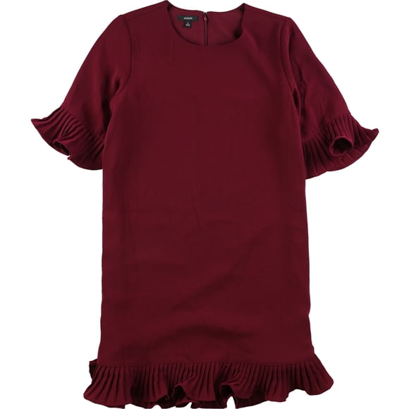 Alfani Vestido plisado con volantes para mujer, Púrpura, 14