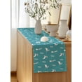 thumbnail image 5 of Table Runner 108 Inches Long for Kitchen Dining, Teal Spring Easter Dresser Scarf Farmhouse, Dining Table Decorations for Wedding/Parties, Cute Bunny Botanical 13 x 108 In, 5 of 8