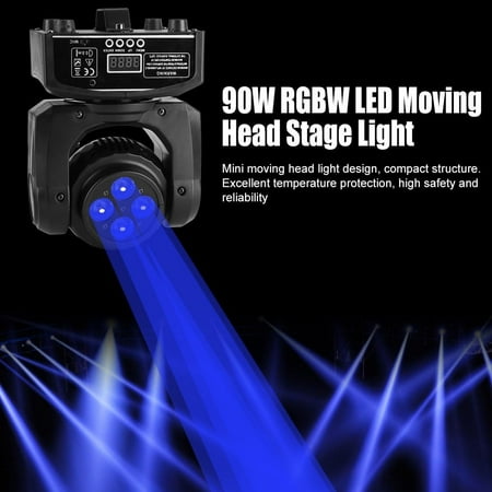 90W Double Sides RGBW LED Head Moving Stage Light DMX512 Disco Party Effect Lights US Plug