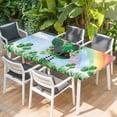 thumbnail image 2 of St. Patrick's Day Table Cloths for 3 Foot Rectangle Tables, Green Shamrock Hat Ladybirds Daisy Rainbow Patio Waterproof Elastic Fitted Tablecloths, Washable Rectangular Table Cover for Camping, 2 of 8