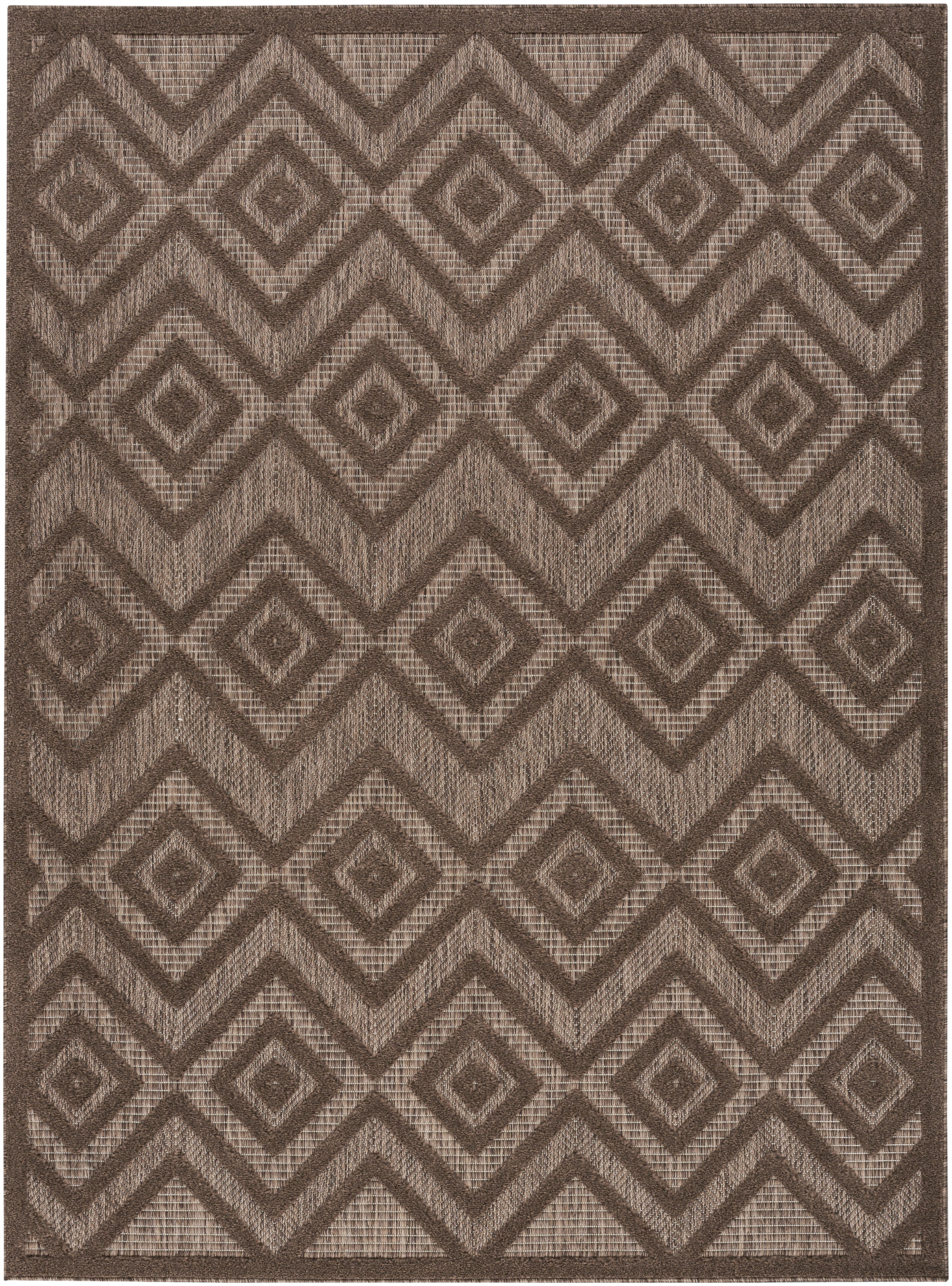 Nourison Versatile Indoor/Outdoor Brown 4' x 6' Area Rug (4x6)