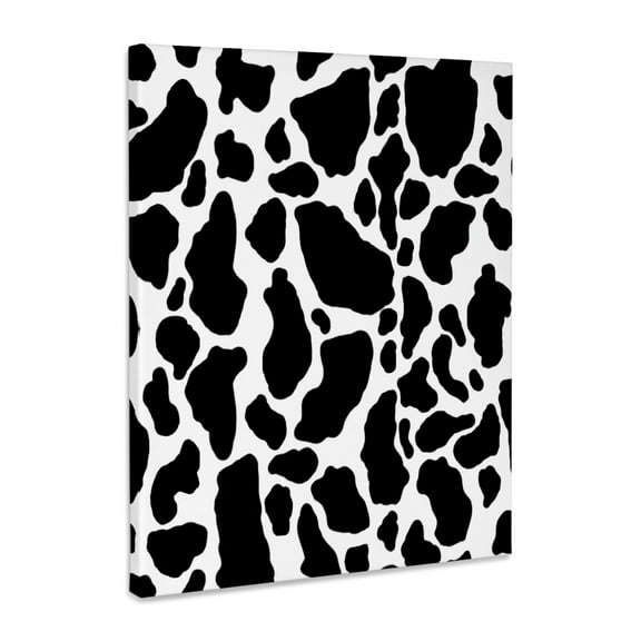 3dRose, Black and White Cow Print, Museum Grade Canvas Wrap 8x10