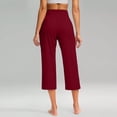 thumbnail image 4 of Cotton Capris for Women Beach Pants Drawstring Cotton Capris Fashion Comfortable Capris Pedal Pushers Breathable Capris Casual Summer Pants Loose Fit Split Button Summer Crop Pants Wine XL, 4 of 9
