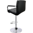 thumbnail image 4 of HOMEKOKO Adjustable Bar Stools with Armrest, Square Back Swivel Double Stitching with Back Bar Stool, Set of 2 (Black), 4 of 7