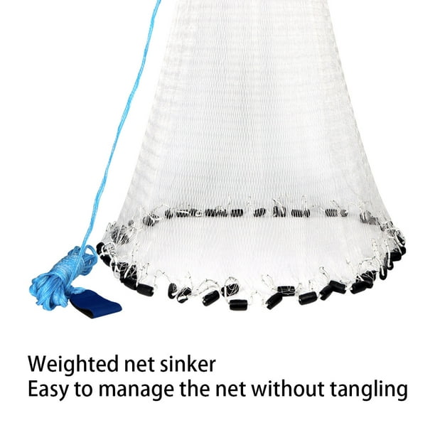Fishing Net Compact Size Foldable Design Large Capacity Cone Shape Hand  Throw Mesh Outdoor Accessories Professional Heavy-duty 240cm 