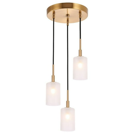 

Woodbridge Lighting Elise 3-Light Opal Cylinder Glass Pendant in Brass
