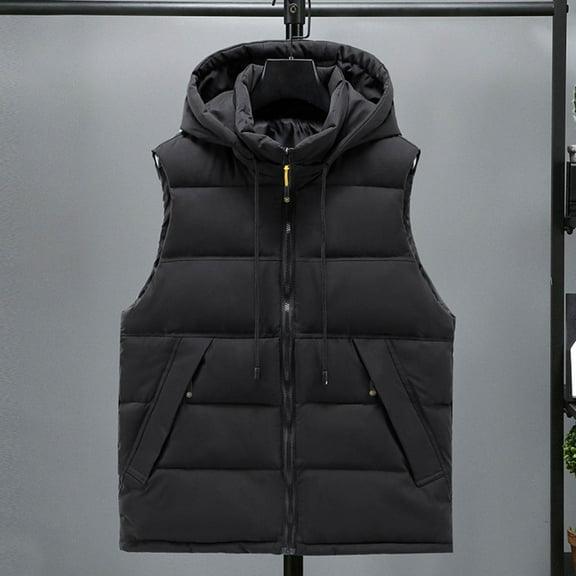 LIBRCLO Puffer Vest for Women Hooded Thickened Sleeveless Jacket Winter Warm Down Alternative Coat