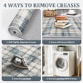 thumbnail image 5 of Memoryfield 5' x 7' Washable Plaid Area Rug, Modern Non-Slip, Stain-Resistant Floor Carpet for Bedroom, Living Room, Nursery, Dining Room & Dorm, Blue&Beige, 5 of 6