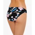 thumbnail image 2 of HULA HONEY Women's Black Floral Stretch Lined Moderate Coverage Hipster Swimsuit Bottom S, 2 of 2