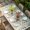 Light Beige Gray Blue Teal Green, variant on Brown Eucalyptus Leaves Table Cloths for 4 Foot Rectangle Tables, Spring Leaves Plants Country Beige Patio Waterproof Elastic Fitted Tablecloths, Washable Rectangular Table Cover for Camping
