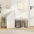 thumbnail image 4 of Costway Shoe Storage Bench with Removable Seat Cushion 3 Side Storage Compartments, 4 of 10