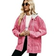 thumbnail image 5 of Fjuchai Women's Long Sleeve Denim Jackets Button down Jean Coats with Pockets Spring Fall Womens Loose Hooded Cowboy Outwear Jacket S-XXL, 5 of 8