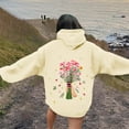 thumbnail image 5 of Women's Crewneck Hooded Sweatshirts Long Sleeve Hoodies Graphic Printed Lightweight Casual Loose Fit Fashion Tops 2025 with Pocket, 5 of 5