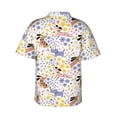 thumbnail image 3 of Daiia Floral Puppy Hawaiian Shirt for Men Gentle Cotton Regular Short Sleeve Casual-XX-Large, 3 of 9