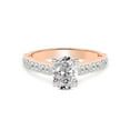 thumbnail image 4 of IGI Certified 1 Carat Oval Shape Lab Grown Diamond Engagement Ring | 14K Rose Gold | Calista Side Stone Lab Diamond Ring | FG-VS1-VS2 Quality Friendly Diamonds, 4 of 6