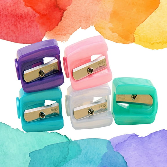 LULULION 5pcs Cosmetic Eyebrow Pencil Sharpener for Makeup Use Assorted Color Small and Easy to Hold Plastic