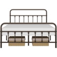 thumbnail image 2 of Topeakmart Metal Bed Frame Spindle Headboard and Footboard, Bronze, Full, 2 of 7