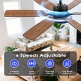 thumbnail image 3 of Ventilador de techo Hounberi, 52 pulgadas, 6 aspas, aplicación remota, luz LED, 3 of 9