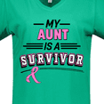thumbnail image 4 of Inktastic My Aunt is a Survivor Breast Cancer Awareness Women's V-Neck T-Shirt, 4 of 5
