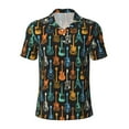 thumbnail image 2 of Daiia Colorful Guitar Pattern Men’s Polo Shirts,Solid Deck Shirt,Classic Fit, Breathable Cotton Polo for Casual and Sport Wear-Large, 2 of 7