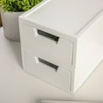 thumbnail image 4 of Martha Stewart Weston 2 Pack Stackable White Engineered Wood Boxes with Drawers, Office Desktop Organizers, 5.25" x 7", 4 of 9