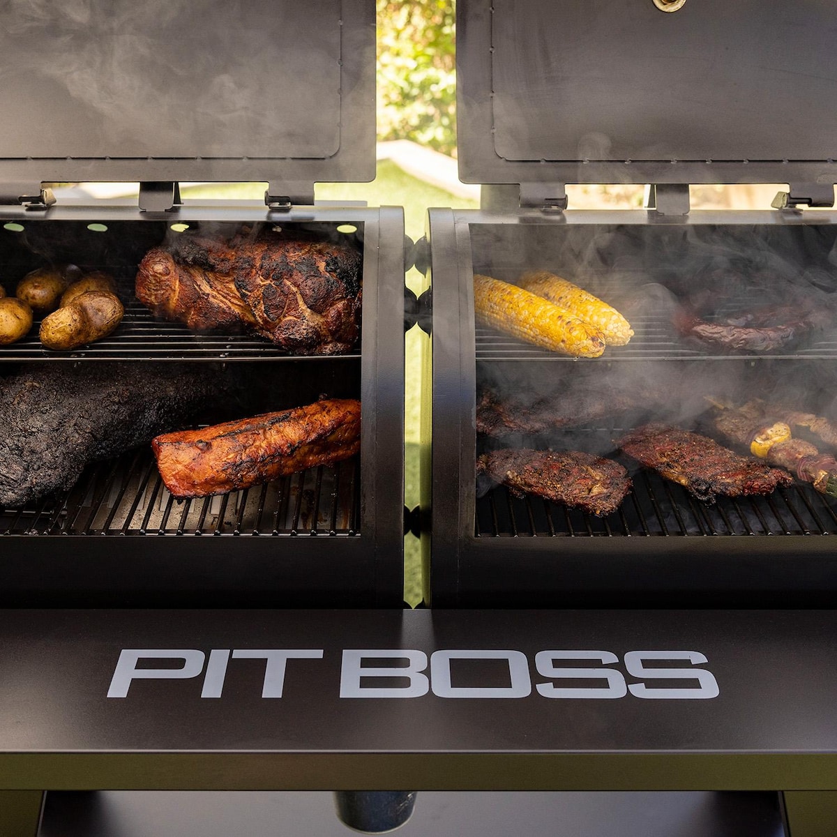 Pit Boss Charcoal and Pellet Combo Grill – Bluetooth® & Wi-Fi® Enabled