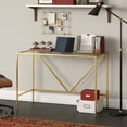 thumbnail image 7 of Henn&Hart 44" Brass Finish Metal/Glass Home Office, 7 of 7