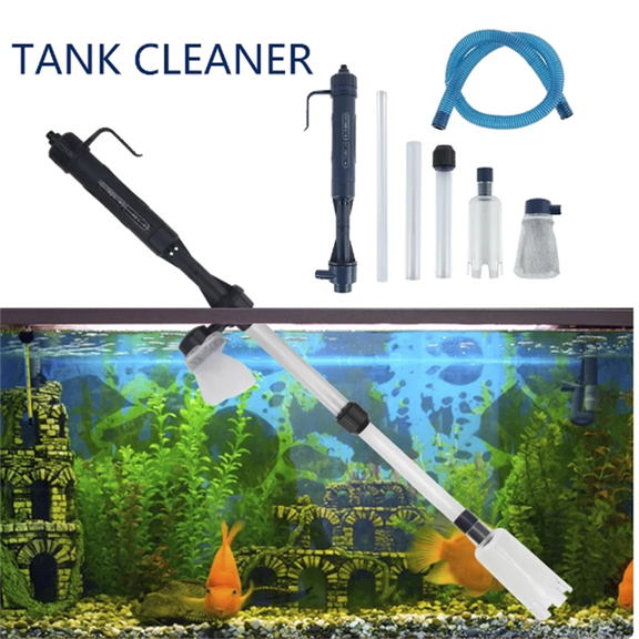 TIFOR Electric Aquarium Gravel Cleaner Fish Tank Vacuum Gravel Cleaner,Water Changer with Air-Pressing Button Water Hose Controller for Sand Washing Feces