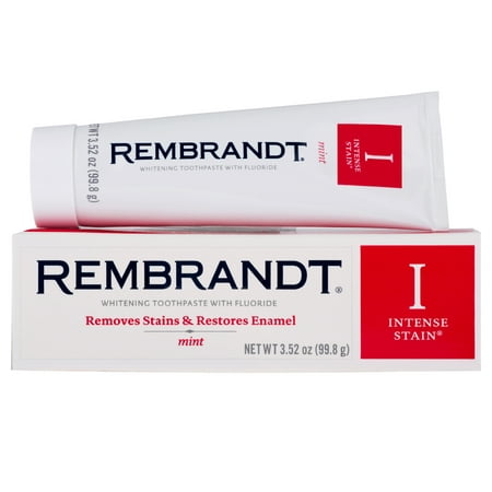 Rembrandt Intense Stain Whitening Toothpaste with Fluoride, Mint Flavor - 3.52 (Best Toothpaste For Stains)