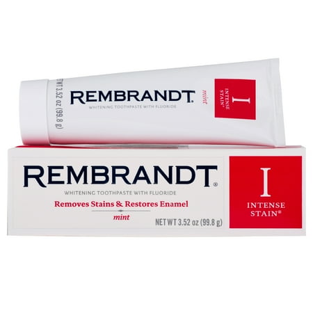 Rembrandt Intense Stain Whitening Toothpaste with Fluoride, Mint Flavor - 3.52 (Best Stain Removing Toothpaste)