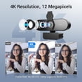 thumbnail image 2 of N newline 4K Webcam for PC, PDAF/CDAF Autofocus, 1080P@60FPS, 79° FOV, Auto Light Correction, 2 Noise Reduction Mics, Privacy Cover, USB-A, Streaming Camera for, 2 of 8