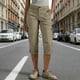 thumbnail image 1 of TaTaai Women's 7/8 Length Cargo Pants Straight Leg Casual Trousers with Elastic Waist and Side Pockets Solid Color for Work Utility and Everyday Activities Gift, 1 of 8