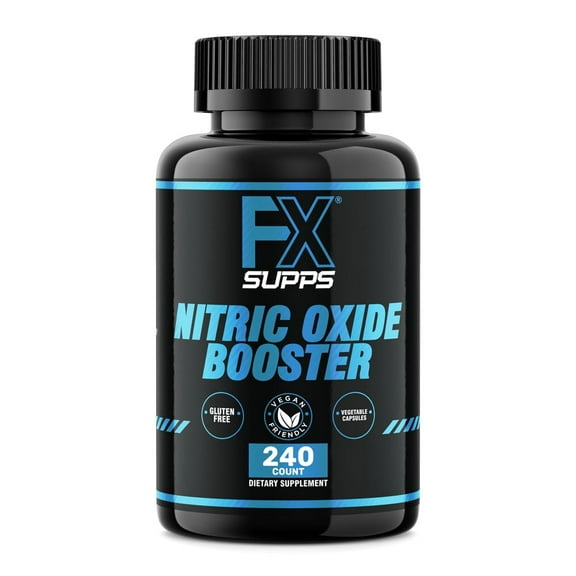 FX Supplements Nitric Oxide Booster Natural 1380 mg L-Arginine, L-Citrulline, and Beta-Alanine Capsules for Vascularity & Energy, 240 Count