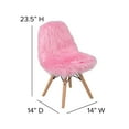 thumbnail image 6 of BizChair Modern Kids Shaggy Faux Fur Armless Accent Chair, Light Pink, 6 of 13