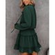 thumbnail image 4 of Minivestido de manga larga con cuello en V, vestido informal con volantes en capas y cordones para citas, 4 of 6
