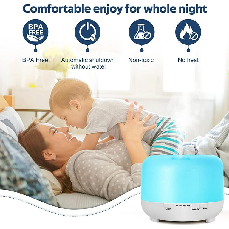 Moisturnt Aromatherapy Essential Oil Diffuser for Room: 500ml Aroma Air Humidifier Remote Control for Home Large & Small Rooms - Ultrasonic Cool Mist