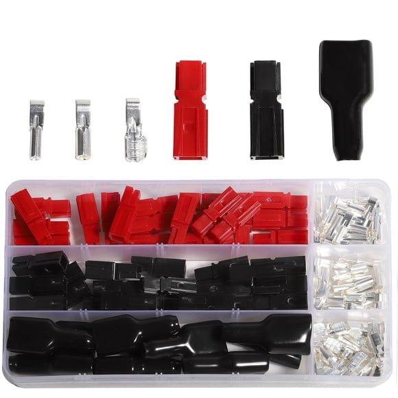 XINTAIHELE 110PCS Anderson Powerpole Connectors, Quick Disconnect Terminals Connectors Kit, Red Black Silver Copper Battery Connector Modular Power C