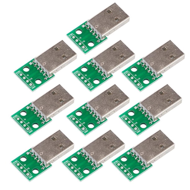Placa Adaptadora Usb Tipo A A Dip Placa Convertidora De 4 Pines Usb-A Macho A Dip De 2,54Mm Para Placa De Circuito Fuente De Alimentación Diy,(Juego De 10 Uds) Methold TO001597-00