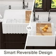 thumbnail image 3 of 33 Inch White Fireclay Farmhouse Sink, Reversible Workstation Farm Apron Front Sink with Accessories, 3 of 7