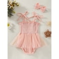 thumbnail image 4 of Baby Girl Sleeveless Romper Tutu Onesie Jumpsuit Cotton Linen Princess Dress Newborn Summer Clothes Photoshoot Outfit, 4 of 7