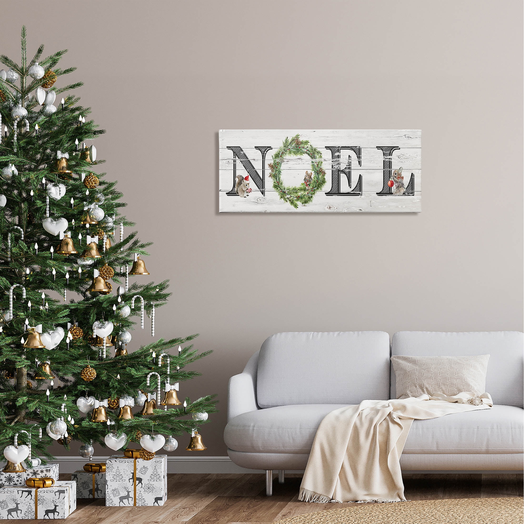 Stupell Industries Woodland Animal Noel Sign Graphic Art Gallery Wrapped Canvas Print Wall Art, Design by Livi Finn