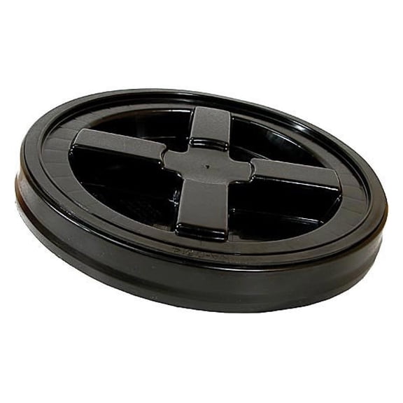 Gamma Seal Lids 2-Pack - 3.5-7 Gallon Bucket Lids - Airtight & Leakproof - BPA Free Food Grade HDPE - Black - for Storage, Transport, Bait Buckets
